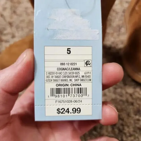 Cat & Jack Microsuede Fashion Toddler Girl's Size 5 Boots - Brown With Faux Fur - Picture 8 of 9